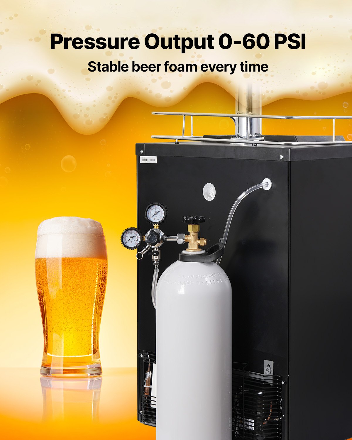 VEVOR CO2 Tank, 20 lbs New Aluminum Alloy Cylinder, CO2 Air Tank with Light Spray Coating, CGA320 Valve, Handle & Purple Copper Siphon, DOT Approved Cylinder for Draft Beer Dispensing and Soda Maker