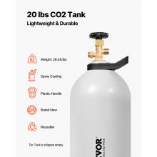 Réservoir de CO2 VEVOR Cylindre en alliage d'aluminium de 20 lb avec valve CGA320 pour bière pression