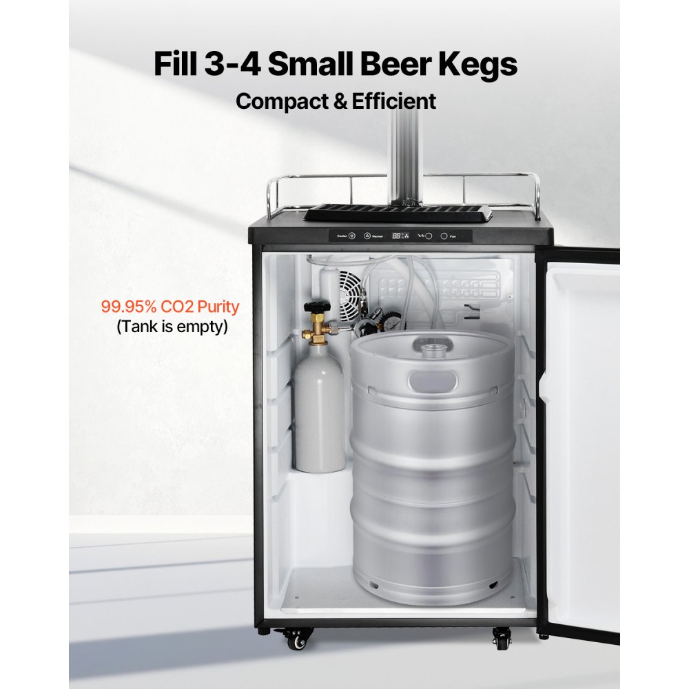 VEVOR CO2 Tank, 2.5 lbs New Aluminum Alloy Cylinder, CO2 Air Tank with Light Gray Spray Coating, CGA320 Valve & Adjustable Pressure, DOT Approved Cylinder for Draft Beer Dispensing and Soda Maker