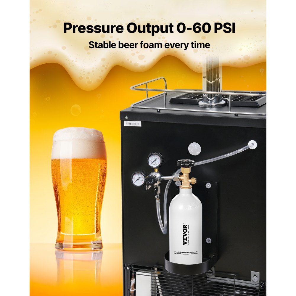 VEVOR CO2 Tank, 2.5 lbs New Aluminum Alloy Cylinder, CO2 Air Tank with Light Gray Spray Coating, CGA320 Valve & Adjustable Pressure, DOT Approved Cylinder for Draft Beer Dispensing and Soda Maker