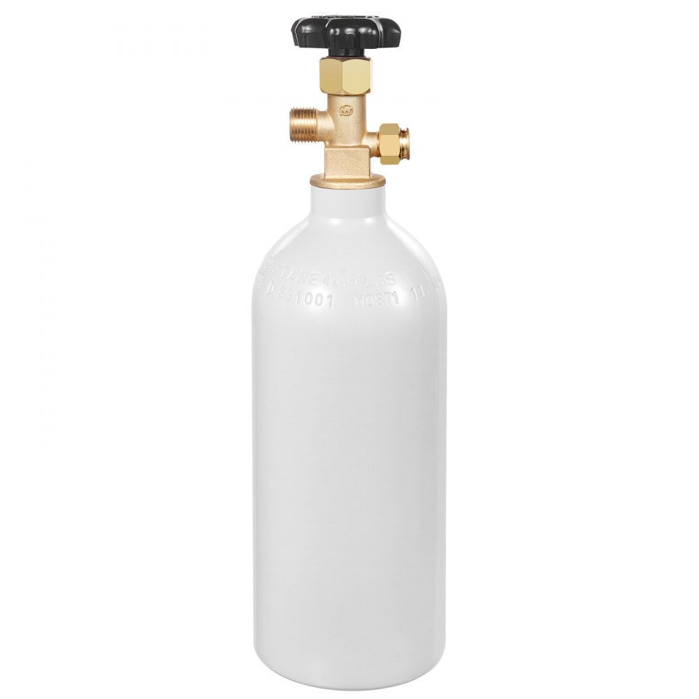 VEVOR CO2 Tank, 2.5 lbs New Aluminum Alloy Cylinder, CO2 Air Tank with Light Gray Spray Coating, CGA320 Valve & Adjustable Pressure, DOT Approved Cylinder for Draft Beer Dispensing and Soda Maker