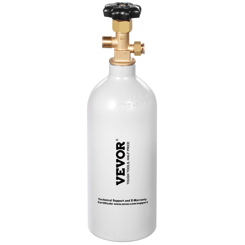 VEVOR CO2 Tank, 2.5 lbs New Aluminum Alloy Cylinder, CO2 Air Tank with Light Gray Spray Coating, CGA320 Valve & Adjustable Pressure, DOT Approved Cylinder for Draft Beer Dispensing and Soda Maker