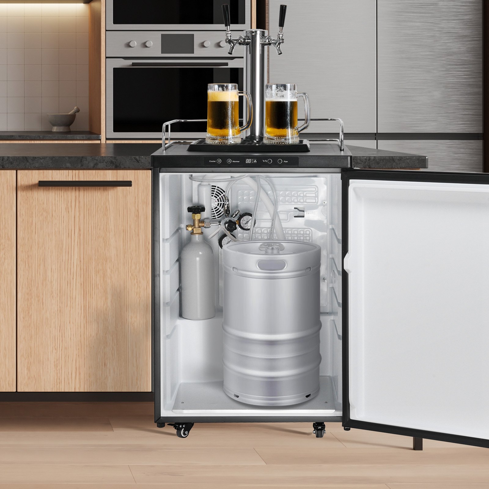 VEVOR CO2 Tank, 2.5 lbs New Aluminum Alloy Cylinder, CO2 Air Tank with Light Gray Spray Coating, CGA320 Valve & Adjustable Pressure, DOT Approved Cylinder for Draft Beer Dispensing and Soda Maker