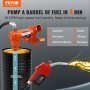 VEVOR Fuel Transfer Pump, 12V DC 16 GPM 1/4 HP, Gasoline Extractor Pump with Automatic Nozzle, Discharge Hose & Suction Pipe for Gasoline, Diesel, Kerosene, Ethanol & Methanol Blends, and Biodiesel