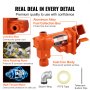 VEVOR Fuel Transfer Pump, 12V DC 16 GPM 1/4 HP, Gasoline Extractor Pump with Automatic Nozzle, Discharge Hose & Suction Pipe for Gasoline, Diesel, Kerosene, Ethanol & Methanol Blends, and Biodiesel