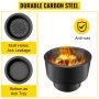 VEVOR Smokeless Fire Pit, Carbon Steel Stove Bonfire, Large 13.5 inch Diameter Wood Burning Fire Pit, Outdoor Stove Bonfire Fire Pit, Portable Smokeless Fire Bowl for Picnic Camping Backyard Black