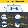 Vevor Inflatable Dock Platform Inflatable Dock 6'x4'x6" Floating Dock W/ Pump