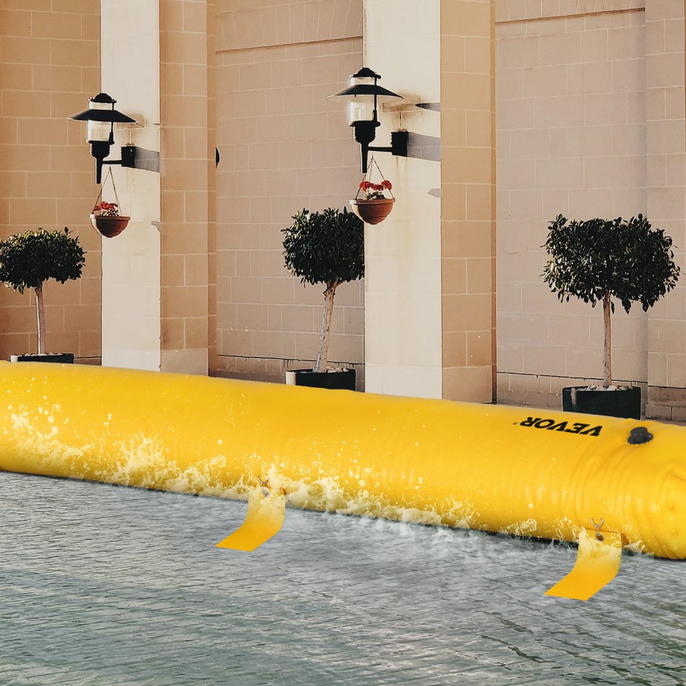 VEVOR Flood Bag, 732 × 50.8 × 30.5 cm, Reusable PVC Water Diversion Tubes, Lightweight with Excellent Waterproof Effect Used for Doorways, Garages, Yellow
