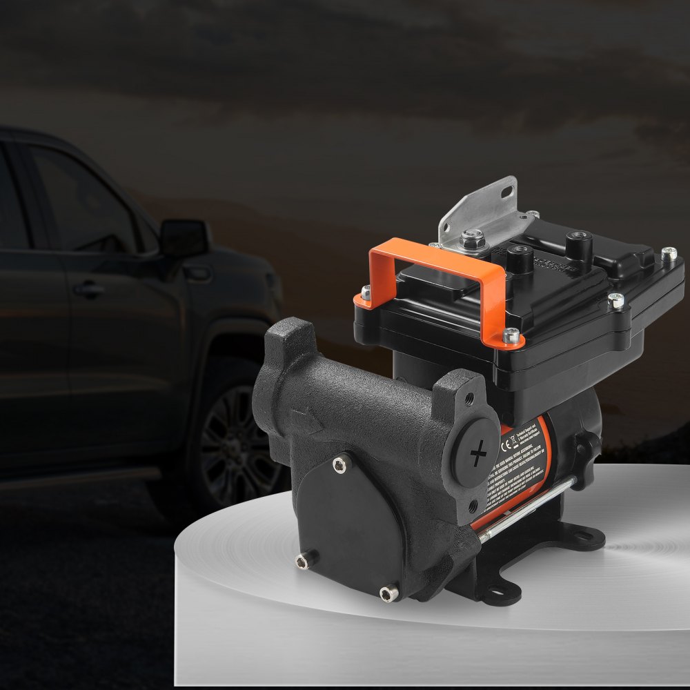VEVOR Fuel Transfer Pump, 12V DC 57L/min(15 GPM) 186W(1/4 HP), Portable Electric Diesel Transfer Pump with Auto Shut-Off Fuel Nozzle, Long Inlet & Outlet Hose for Gasoline, Diesel, Kerosene, Methanol Blends