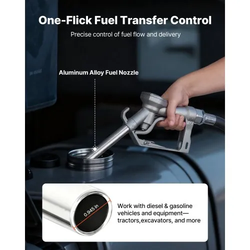 Kütusepump 12 V, 57 l/min, 1/3 hj, manuaalpüstoliga — pilt 4