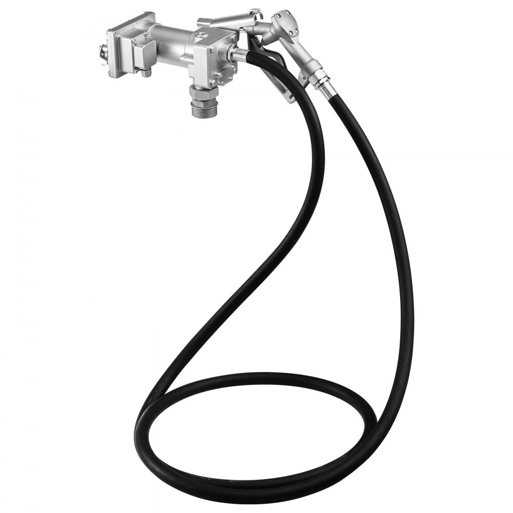 VEVOR Fuel Transfer Pump, 12V DC 57 L/min, Cast Iron Diesel Transfer Pump Kit, with Manual Shut-Off Nozzle, Discharge Hose, Overheat Protection, 1/3 HP Explosion-Proof, for Gasoline Diesel Kerosene