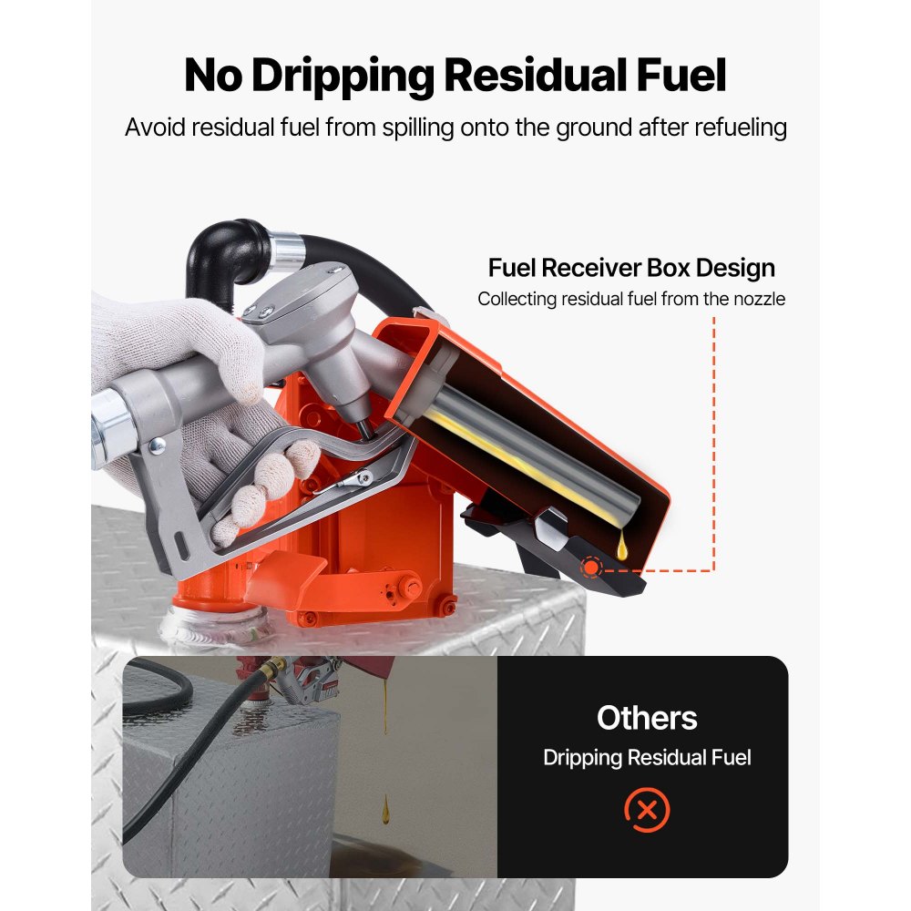 VEVOR Fuel Transfer Pump, 12V DC 61 L/min(16 GPM) 186W(1/4 HP) Diesel Pump, Extractor Pumps with Manual Nozzle, Discharge Hose and Suction Pipe, for Gasoline, Diesel, Kerosene, Ethanol-Methanol Blends & Biodiesel