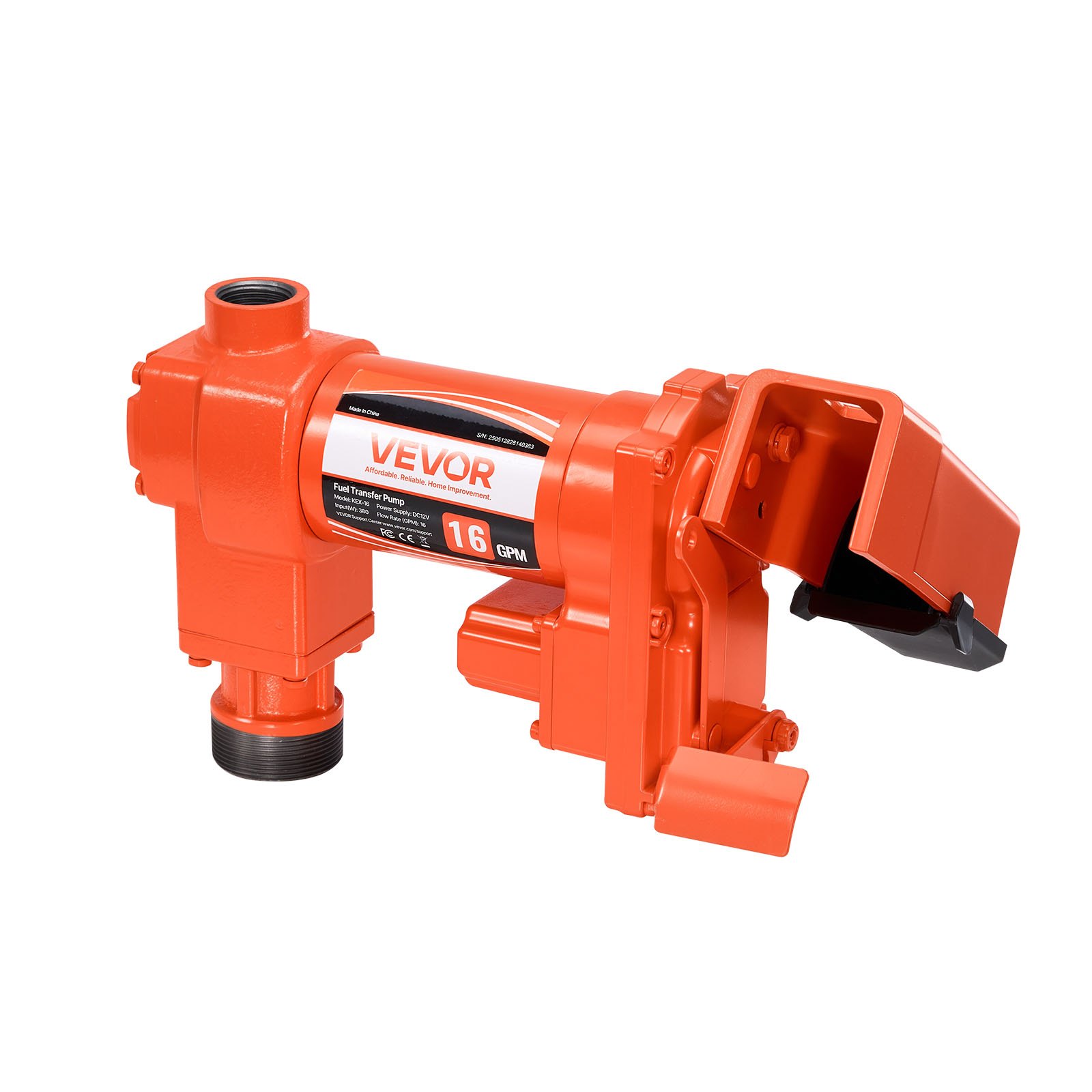 VEVOR Fuel Transfer Pump, 12V DC 61 L/min(16 GPM) 186W(1/4 HP) Diesel Pump, Extractor Pumps with Manual Nozzle, Discharge Hose and Suction Pipe, for Gasoline, Diesel, Kerosene, Ethanol-Methanol Blends & Biodiesel