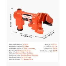 Fuel Transfer Pump 12V DC 20 GPM with Hose & Nozzle for Gasoline Diesel