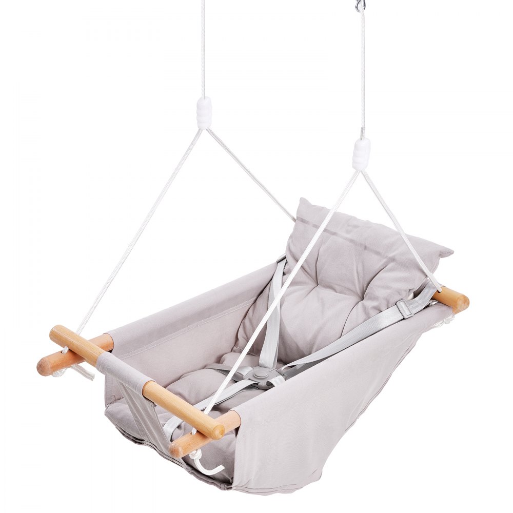 VEVOR Canvas Hammock Swing 3 Modes Baby Swing 5-Point Harness Indoor Outdoor
