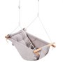 VEVOR Canvas Hammock Swing, 3 Modes Baby Swing Indoor and Outdoor with 5-Point Harness,  and Tree Straps, 150lbs Weight Capacity, Integrated Cushion, Wooden Hanging Swing Seat for Baby to Toddler