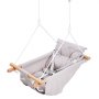 VEVOR Canvas Hammock Swing, 3 Modes Baby Swing Indoor and Outdoor with 5-Point Harness,  and Tree Straps, 150lbs Weight Capacity, Integrated Cushion, Wooden Hanging Swing Seat for Baby to Toddler
