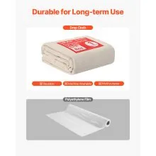 Canvas Drop Cloth 4 x 12 ft All Purpose Painters Cotton Tarp for Painting