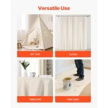Canvas Drop Cloth 4 x 12 ft All Purpose Painters Cotton Tarp for Painting