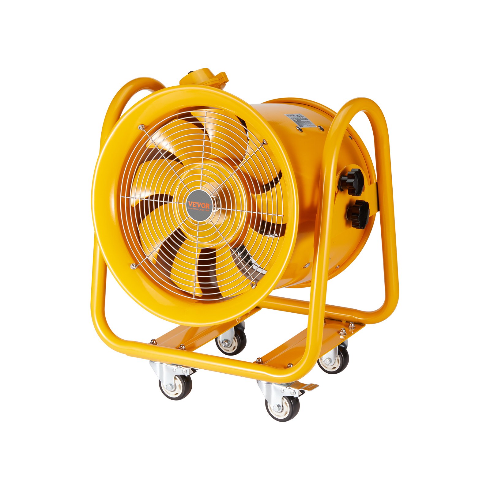 VEVOR Portable Ventilator, 16" Heavy Duty Cylinder Fan, 1100W Strong Shop Exhaust Fan 4240CFM, 16.4ft Power Cord (No charging head), Industrial Utility Blower for Sucking Dust, Smoke Home/Workplace