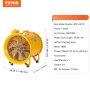 VEVOR Portable Ventilator, 406.4mm Heavy Duty Cylinder Fan, 1100W Strong Shop Exhaust Fan 4240CFM, 5m Power Cord (No charging head), Industrial Utility Blower for Sucking Dust, Smoke Home/Workplace