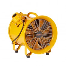VEVOR Portable Ventilator, 254mm Heavy Duty Cylinder Fan, 350W Strong Shop Exhaust Fan 1942CFM, 3m Power Cord (No charging head), Industrial Utility Blower for Sucking Dust, Smoke Home/Workplace