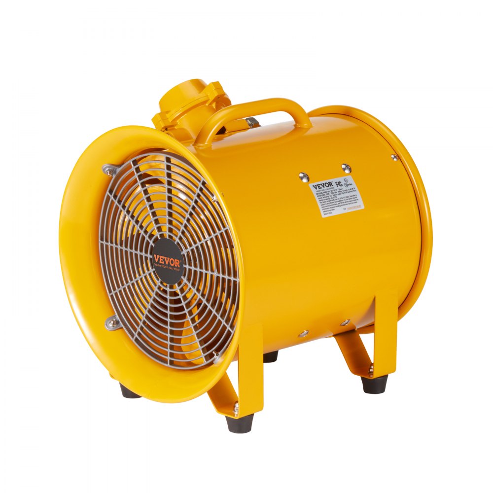 VEVOR Portable Ventilator, 304.8mm Heavy Duty Cylinder Fan, 500W Strong Shop Exhaust Fan 2500CFM, 3m Power Cord (No charging head), Industrial Utility Blower for Sucking Dust, Smoke Home/Workplace