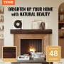 VEVOR Fireplace Mantel Wood Shelf Floating Rustic Fireplace Mantel 48" Brown