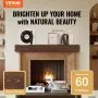 VEVOR Fireplace Mantel, 60" x 8" x 6", 50 lbs Weight Capacity, Natural Wood Mantel for Over Fireplace, Wall Mounted Floating Farmhouse Shelf, Handcrafted Fireplace Mantel for Wall Decor, Natural Brown