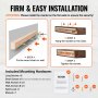 VEVOR Semineu Raft din lemn Raft plutitor Rustic Mantel 60" maro natural