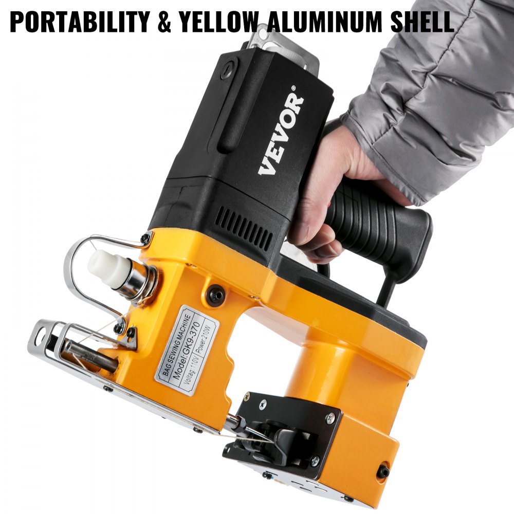 VEVOR Máquina de coser portátil para cerrar bolsas, máquina de coser eléctrica para cerrar bolsas, coser, sellar, 220 V, máquina de coser portátil para cerrar bolsas, para bolsas exprés, bolsas tejidas, bolsas de arpillera, mantas, bolsas de papel de cuero