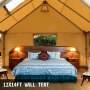 3.7x4.3m Canvas Wall Tent Canvas Tent 8 Persons For Camping Outdoor Activity