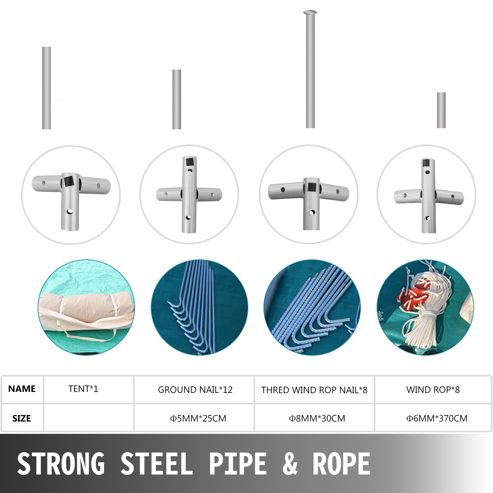 AU 3.7x4.3m Canvas Tent Bell Tent Outdoor Camping Tent 8 Persons with Dormer