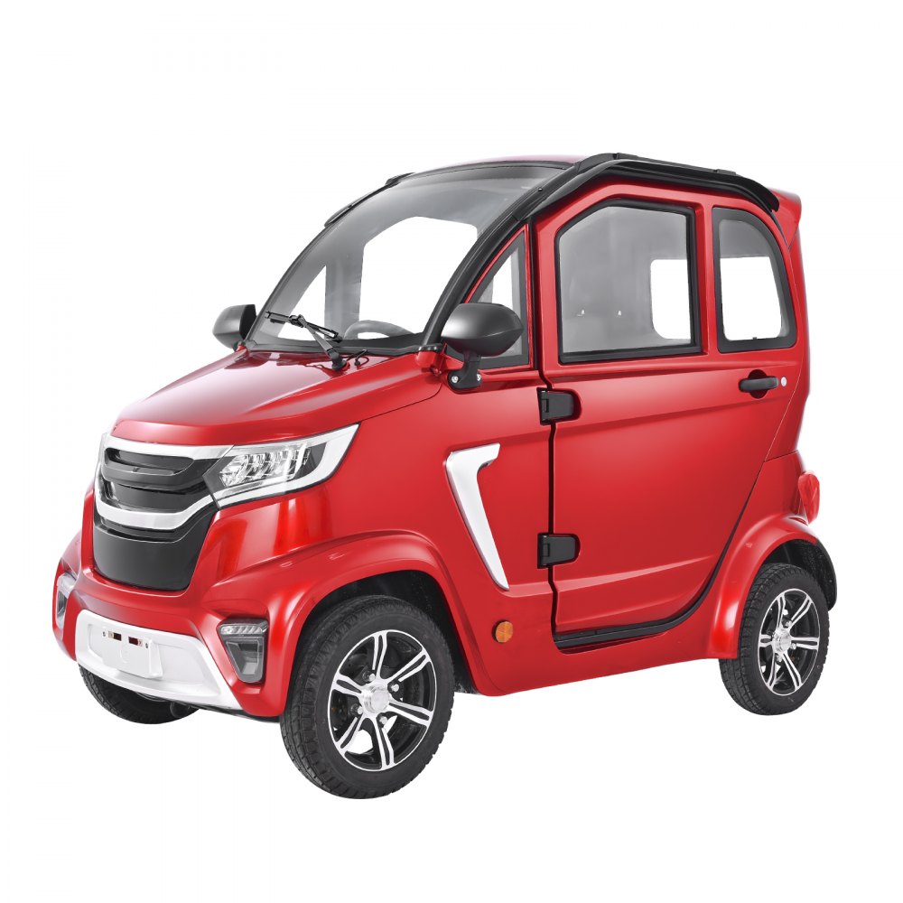 VEVOR 4-Wheel Enclosed Mobility Scooter for Seniors Adults, 660lbs Capacity, 3-Seater 2000W Electric Recreational Mobility Scooter 45 Miles Long Range, Remote Unlock, All-Terrain for Touring Shopping