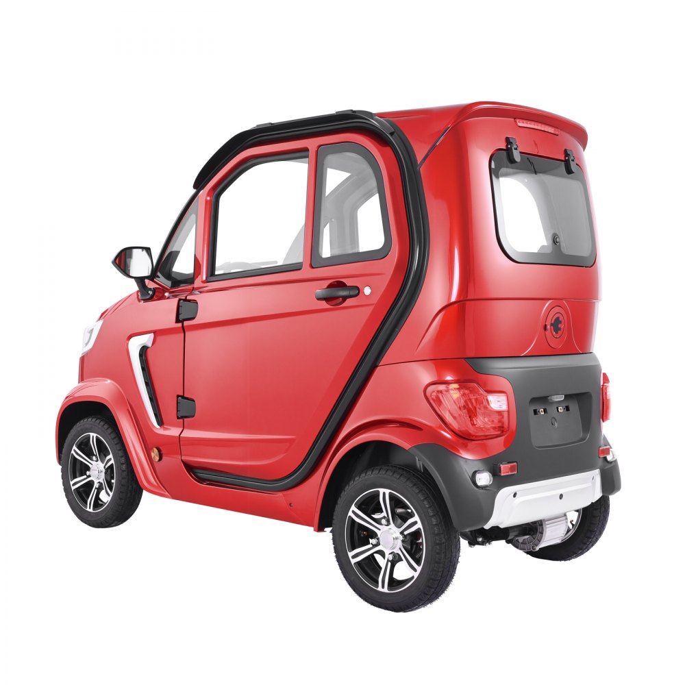 VEVOR 4-Wheel Enclosed Mobility Scooter for Seniors Adults, 660lbs Capacity, 3-Seater 2000W Electric Recreational Mobility Scooter 45 Miles Long Range, Remote Unlock, All-Terrain for Touring Shopping