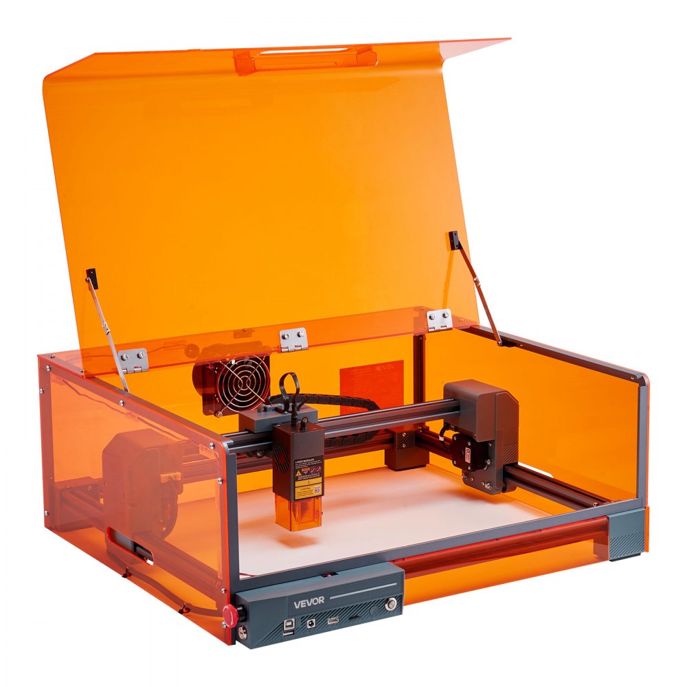 VEVOR Laser Engraver, 10W, Laser Engraving and Cutting Machine with Enclosure, Laser Cutter Engraver Machine, 11.8 x 11.8 in Working Area, 7000 mm/min, for Wood, Leather, Glass, Certain Metal, Class 1