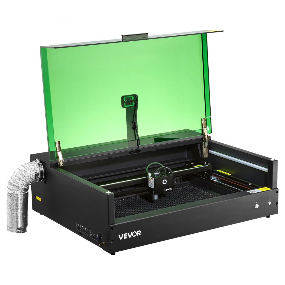 VEVOR Laser Engraver, 20W, Laser Engraving and Cutting Machine with Enclosure Camera, Laser Cutter, 36000 mm/min, 500 x 320 mm Working Area, for Wood, Leather, Glass, Paper, Certain Metal, Class 1