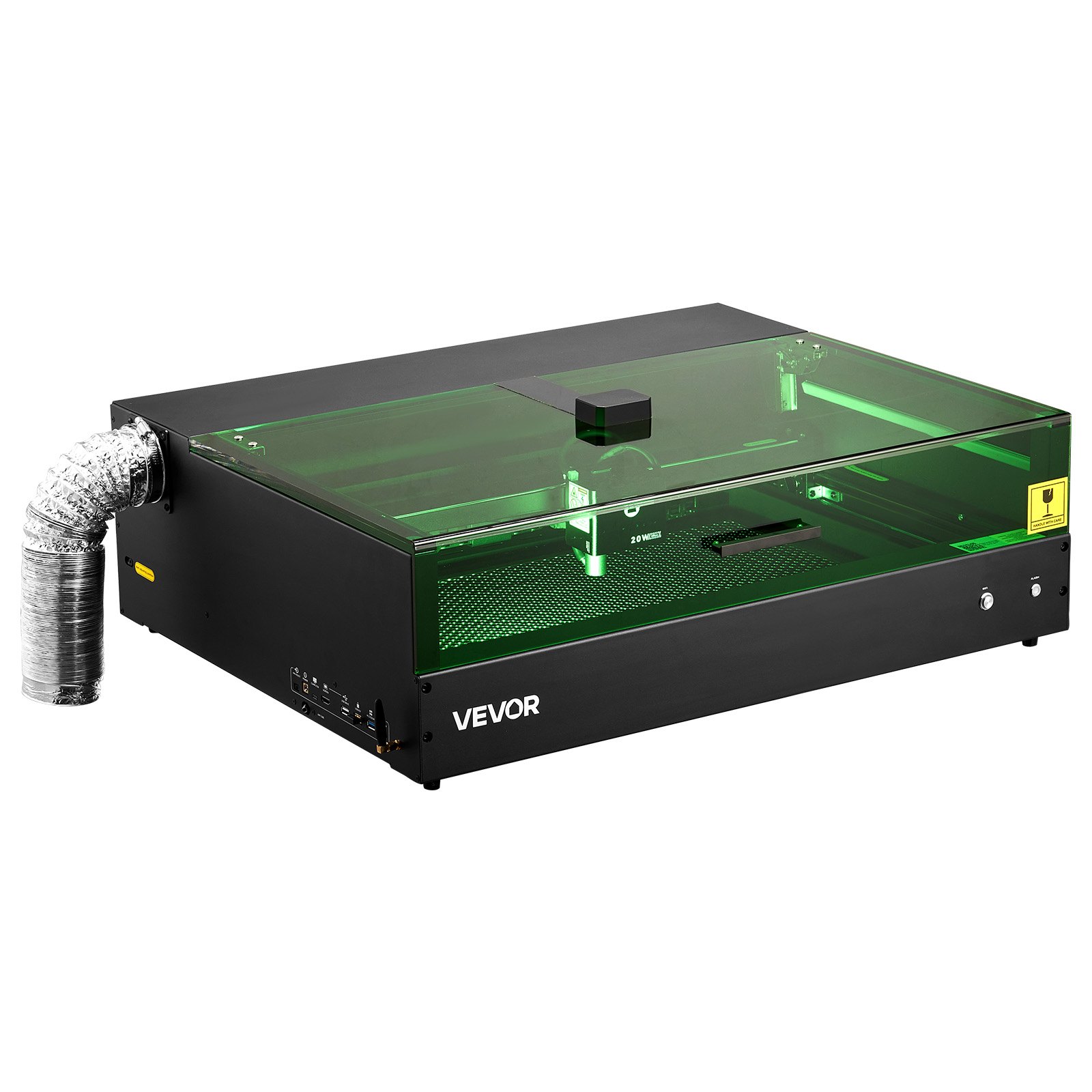 VEVOR Laser Engraver, 20W, Laser Engraving and Cutting Machine with Enclosure Camera, Laser Cutter, 36000 mm/min, 500 x 320 mm Working Area, for Wood, Leather, Glass, Paper, Certain Metal, Class 1