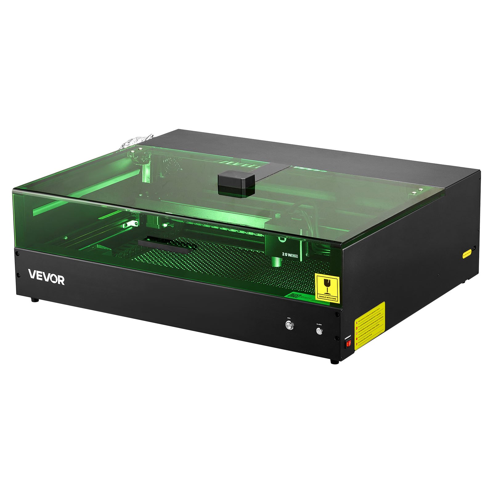 VEVOR Laser Engraver, 20W, Laser Engraving and Cutting Machine with Enclosure Camera, Laser Cutter, 36000 mm/min, 500 x 320 mm Working Area, for Wood, Leather, Glass, Paper, Certain Metal, Class 1