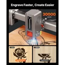 VEVOR Laser Engraver, 20W, Laser Engraving and Cutting Machine with Enclosure Camera, Laser Cutter, 15.7 x 15.7 in Working Area, 30000 mm/min, for Wood, Leather, Glass, Paper, Certain Metal, Class 1