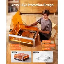 VEVOR Laser Engraver, 20W, Laser Engraving and Cutting Machine with Enclosure Camera, Laser Cutter, 15.7 x 15.7 in Working Area, 30000 mm/min, for Wood, Leather, Glass, Paper, Certain Metal, Class 1