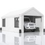 VEVOR Carport, dossel de carro resistente de 10 x 20 pés, abrigo de garagem ao ar livre com paredes laterais removíveis, janelas e portas ventiladas de enrolar, lona impermeável resistente a UV para carro, caminhão, barco, branco