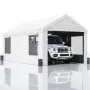 VEVOR Carport, Heavy Duty 3 x 6 m Car Canopy, Outdoor Garage Shelter with Removable Sidewalls, Roll-up Ventilated Windows & Doors, UV Resistant Waterproof Tarp for Car, Truck, Boat, White