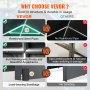 why choose VEVOR carport: reinforced steel pipes, full welding, load-bearing sandbags vs. no reinforcement.