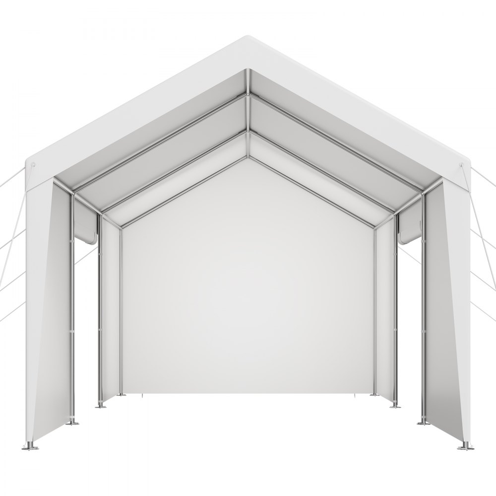 VEVOR Carport, 10 x 20 FT Outdoor Car Canopy, Potable Carport with Removable Sidewalls & Door, Heavy Duty Car Shelter, UV-Resistant & Water-Resistant, All-Season Protection for Automobile Boat White