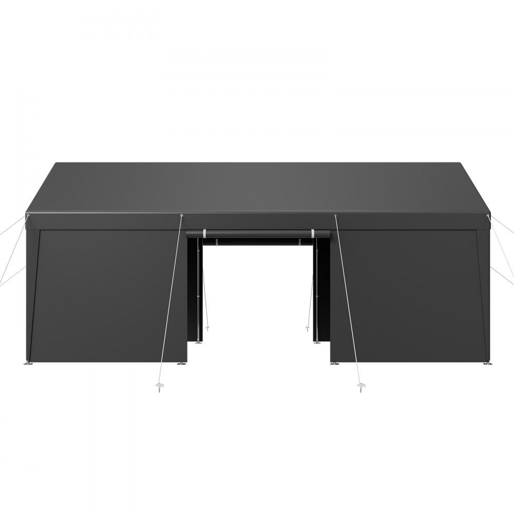 VEVOR Carport, 10 x 20 FT Outdoor Car Canopy, Potable Carport with Removable Sidewalls & Door, Heavy Duty Car Shelter, UV-Resistant & Water-Resistant, All-Season Protection for Automobile Boat Grey