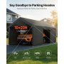 Carport Car Canopy 12x20FT Heavy Duty Outdoor Car Shelter with Sidewalls White