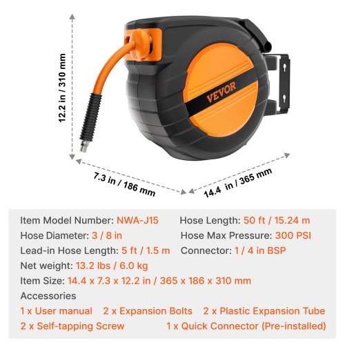 Automaatne suruõhuvoolikurull 15 m, 3/8" — pilt 7