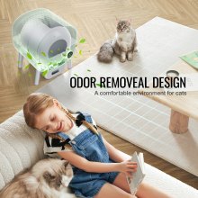 VEVOR 75L Self Cleaning Cat Litter Box with Odor Removal APP Control Sensor Gray