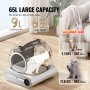 VEVOR 65L Self Cleaning Cat Litter Box with Odor Removal APP Control Sensor Gray